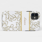 Coques Case-Mate iPhone iPhone de monogramme de damassé 5 cas (Dos (Horizontal))