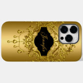 Coques Case-Mate iPhone iPhone Élégant Classe Or Noir (Verso (horizontal))