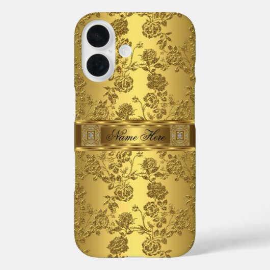 Coques Case-Mate iPhone iPhone Elegant Classy faux or Damask Floral (Verso)