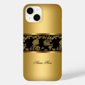 Coques Case-Mate iPhone iPhone Elegant Classy Gold Floral noir (Verso)