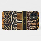 Coques Case-Mate iPhone iPhone Élégant Or Imprimé Animaux Mixtes (Dos (Horizontal))