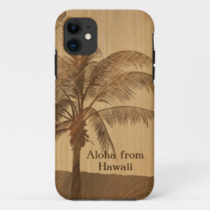 Coques Pour iPhone iPhone en bois de Koa de Faux hawaïen de coucher
