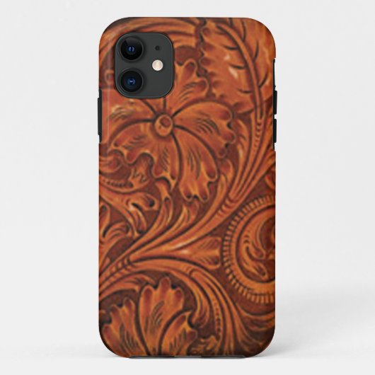 Coques Case-Mate iPhone iphone en cuir usiné floral de style (Dos)