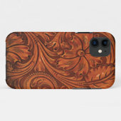 Coques Case-Mate iPhone iphone en cuir usiné floral de style (Dos (Horizontal))