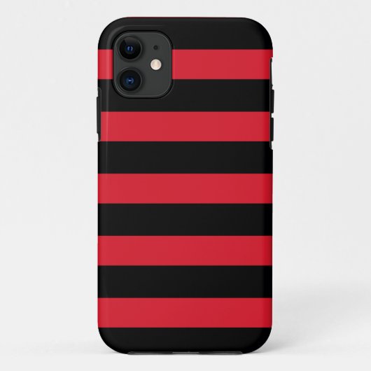 Coques Case-Mate iPhone iPhone horizontal épais noir et rouge 5 de rayure (Dos)