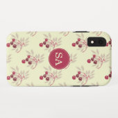 Coques Case-Mate iPhone iPhone Monogramme Jolie Cerise Rouge (Dos (Horizontal))