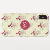 Coques Case-Mate iPhone iPhone Monogramme Jolie Cerise Rouge (Dos (Horizontal))