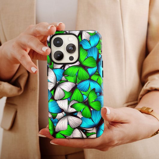 Coques Case-Mate iPhone iPhone Papillon bleu-vert | Papillon iPhone 13
