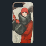 Coque iPhone 7 Plus iPhone parisien d'image de mode d'art déco 7/8 cas<br><div class="desc">iPhone customisé 7/8 cas : illustration française de revue de mode d'aileron d'art déco des années 1920</div>