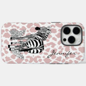 Coques Case-Mate iPhone iPhone Poster de animal rose pâle Zebra (Verso (horizontal))