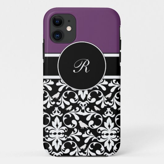 Coques Case-Mate iPhone iPhone pourpre de monogramme 5 cas (Dos)
