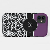 Coques Case-Mate iPhone iPhone pourpre de monogramme 5 cas (Dos (Horizontal))