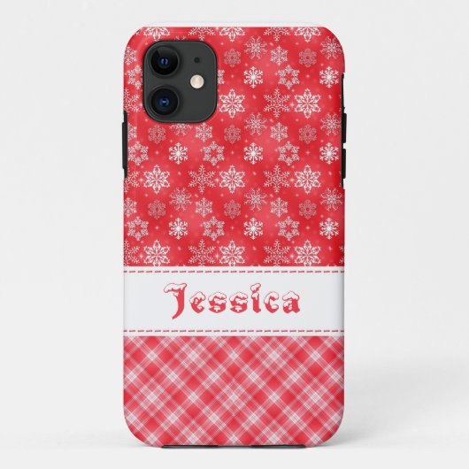 Coques Case-Mate iPhone Iphone Red & White Holiday Snowflake 5 (Dos)