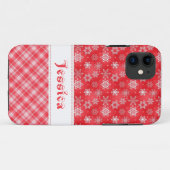 Coques Case-Mate iPhone Iphone Red & White Holiday Snowflake 5 (Dos (Horizontal))