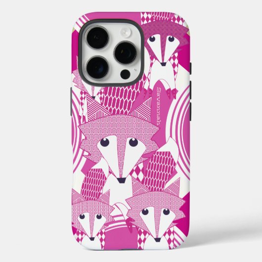Coques Case-Mate iPhone Iphone Retro Fox Art rose Retro 5 personnalisé (Verso)