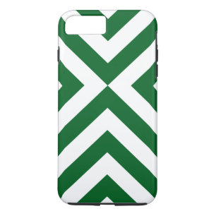 Coque iPhone 7 Plus iPhone vert-foncé et blanc de chevrons 8/7 cas
