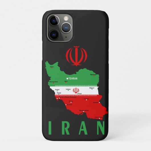 Coques Case-Mate iPhone Iran Map with Flag and Emblem (Dos)