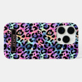 Coques Case-Mate iPhone Iridescent Leopard Print Monogrammed (Verso (horizontal))