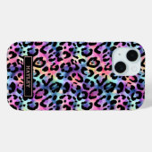 Coques Case-Mate iPhone Iridescent Leopard Print Monogrammed (Verso (horizontal))