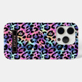 Coques Case-Mate iPhone Iridescent Leopard Print Monogrammed (Verso (horizontal))