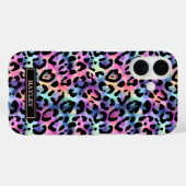 Coques Case-Mate iPhone Iridescent Leopard Print Monogrammed (Verso (horizontal))