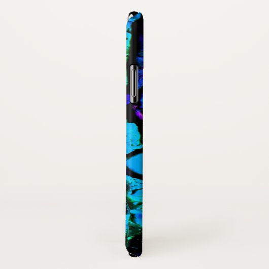 Coques Case-Mate iPhone Iridescente Bleu Vert Violet Marbré Beau (Dos/Droite)