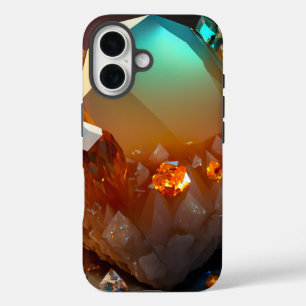 Coques iPhone 16 Iridescente éclate Citrine Abstraite Topaz Crystal