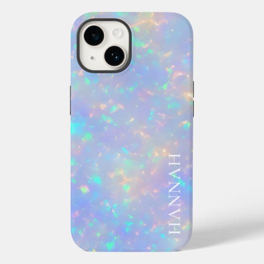 Coques Case-Mate iPhone Iridescente Faux Opal avec nom personnalisable (Verso)