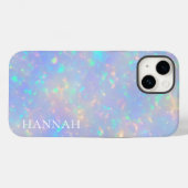 Coques Case-Mate iPhone Iridescente Faux Opal avec nom personnalisable (Verso (horizontal))