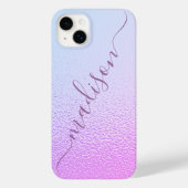 Coques Case-Mate iPhone Iridescente Girly rose Shimmer Nom personnalisé (Verso)