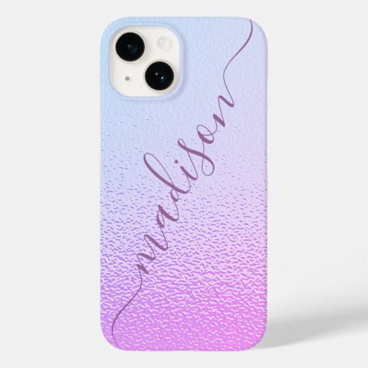 Coques Case-Mate iPhone Iridescente Girly rose Shimmer Nom personnalisé (Verso)