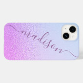 Coques Case-Mate iPhone Iridescente Girly rose Shimmer Nom personnalisé (Verso (horizontal))