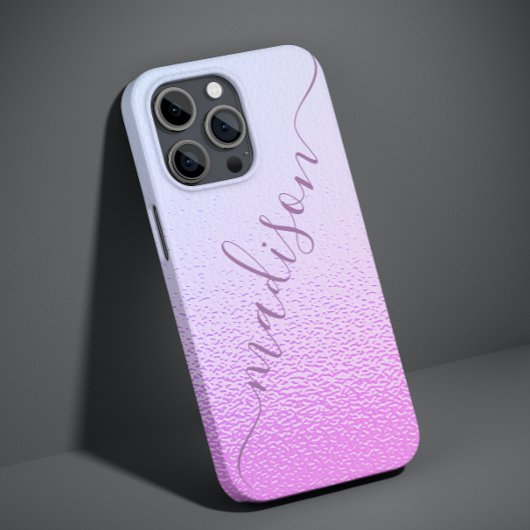 Coques Case-Mate iPhone Iridescente Girly rose Shimmer Nom personnalisé