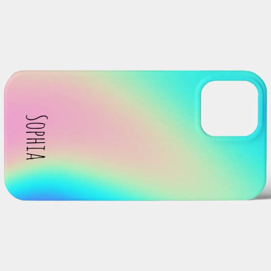 Coques Case-Mate iPhone Iridescente Holographique moderne personnalisée (Verso (horizontal))