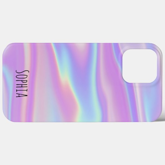 Coques Case-Mate iPhone Iridescente Holographique moderne personnalisée (Verso (horizontal))