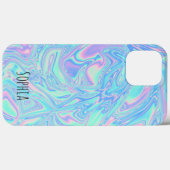 Coques Case-Mate iPhone Iridescente Holographique moderne personnalisée (Verso (horizontal))