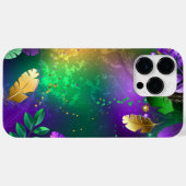 Coques Case-Mate iPhone Iridescente mardi gras arrière - plan avec perles (Verso (horizontal))