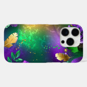 Coques Case-Mate iPhone Iridescente mardi gras arrière - plan avec perles (Verso (horizontal))