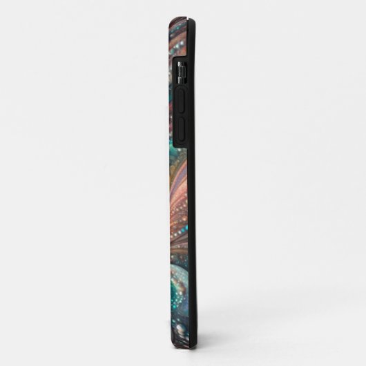 Coques Case-Mate iPhone Iridescente Turquoise Et Peach Parties scintillant (Dos/Gauche)