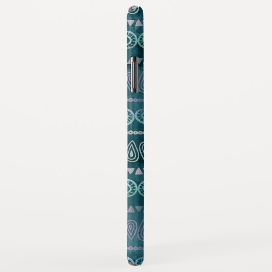 Coques Case-Mate iPhone Iridescente Turquoise vert Boho main tiré Motif (Dos/Droite)