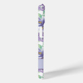 Coques Case-Mate iPhone Iris Floral Aquarelle Violet Jaune Monogramme (Verso / Droite)