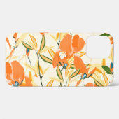 Coques Case-Mate iPhone Iris orange : motif floral transparent (Verso (horizontal))