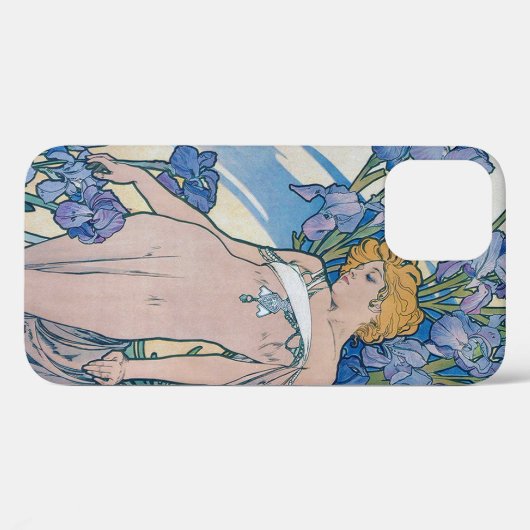 Coques Case-Mate iPhone Iris (Quatre Fleurs), Alphonse Mucha (Verso (horizontal))