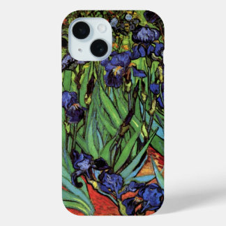 Coque Pour iPhone 15 Irises de Vincent van Gogh, Jardin Vintage