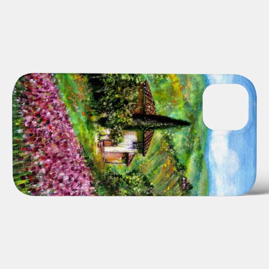 Coques Case-Mate iPhone IRISES EN Toscane, Champs de fleurs violettes pays (Verso (horizontal))