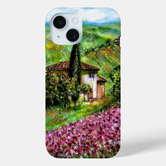 Coques Case-Mate iPhone IRISES EN Toscane, Champs de fleurs violettes pays (Verso)