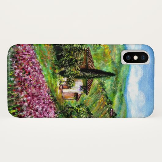 Coques Case-Mate iPhone IRISES EN Toscane, Champs de fleurs violettes pays (Dos (Horizontal))