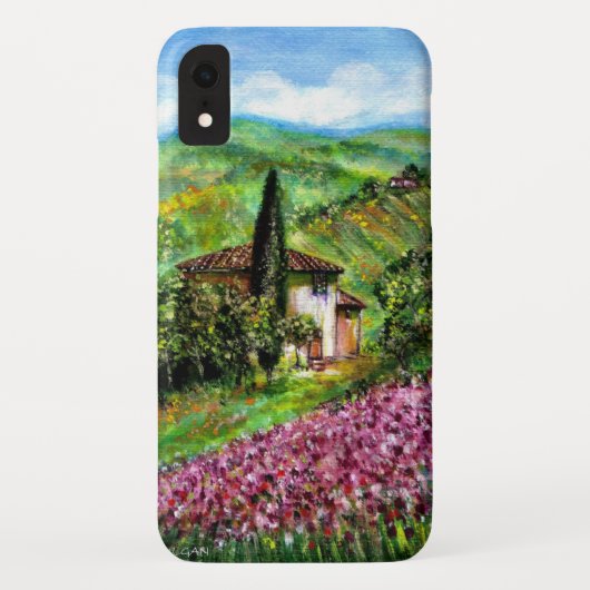 Coques Case-Mate iPhone IRISES EN Toscane, Champs de fleurs violettes pays (Dos)