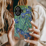Coques iPhone 16 Irises | Vincent van Gogh<br><div class="desc">Irises (1889) de l'artiste post-impressionniste néerlandais Vincent Van Gogh. La peinture paysagère originale est une huile sur toile montrant un jardin de fleurs d'iris en fleurs. Utilisez les outils de conception pour ajouter du texte personnalisé ou personnaliser l'image.</div>