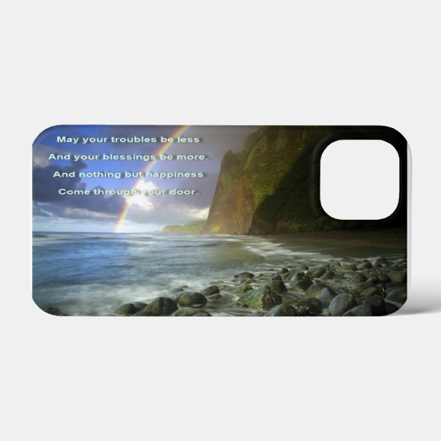 Coques Case-Mate iPhone Irish Blessing, Que vos problèmes soient moins gra (Verso (horizontal))